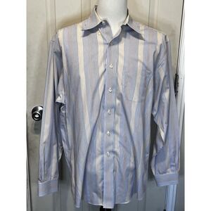 Brooks Brother Button Up Polo Shirt Multicolored Stripes Large Dress Or Casual‎